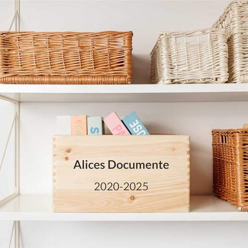 Miniatura 2 de Creative Deco Grande Caja Madera Personaliza Con Texto 40x30x24cm - 1cm Asas Pascua Regalo Original Cesta Decorativa Almacenaje Cajón Baúl Multiusos Decorar Documentos Juguetes Herramientas
