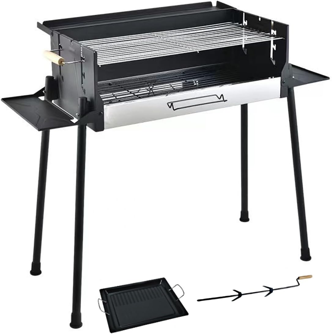 EGEN Barbecue Grill Mat- Stainless steel Charcoal Grill, Home patio/outdoor Camping/Camping Equipment/Suitable for 5-15 people (Black)