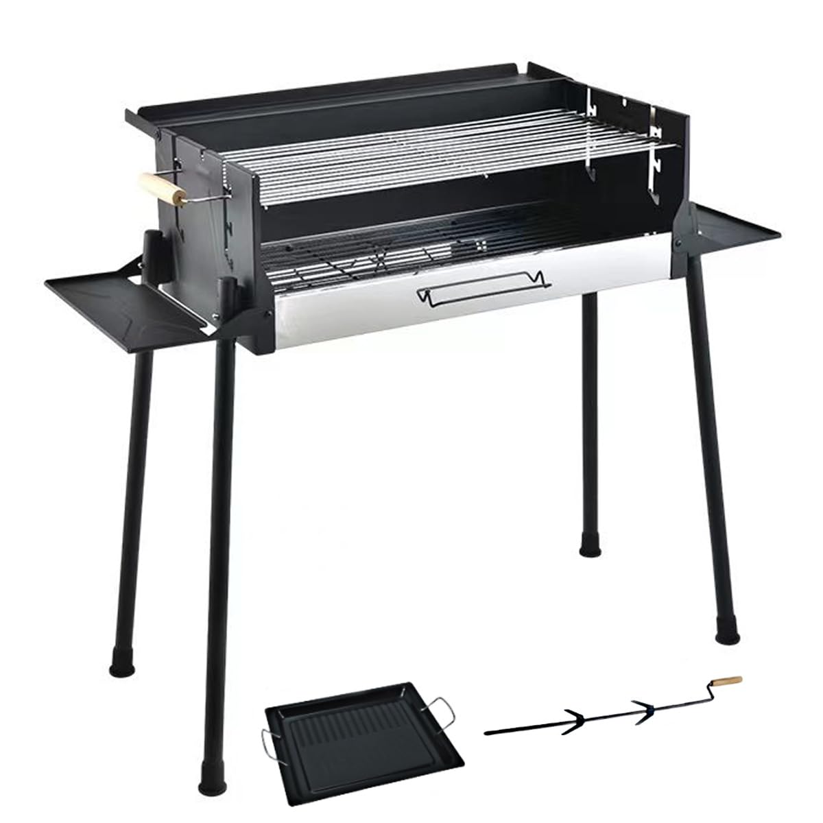 EGEN Barbecue Grill Mat- Stainless steel Charcoal Grill, Home patio/outdoor Camping/Camping Equipment/Suitable for 5-15 people (Black)