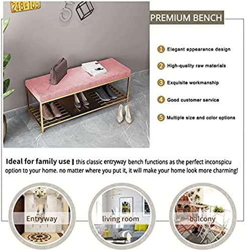 Banc à chaussures en velours pour ranger vos chaussures avec style