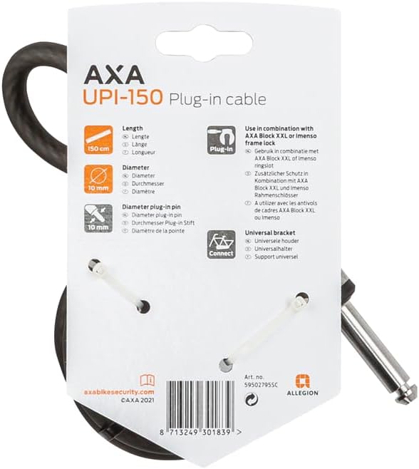 AXA 03525292 UPI Plug-in Cable, Black, Standard Size