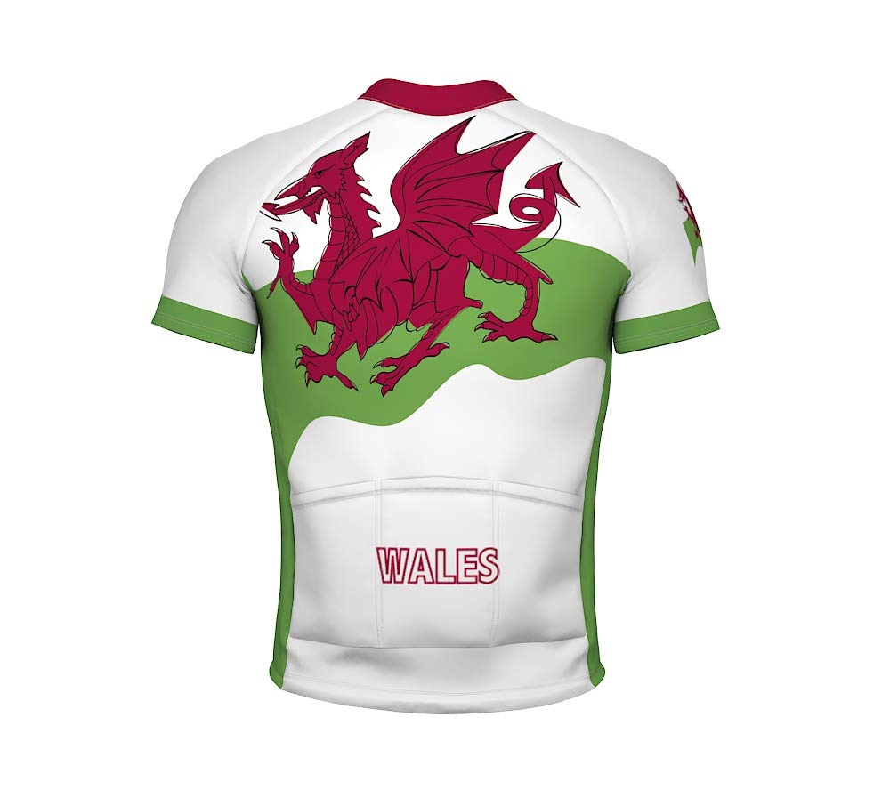 ScudoPro Wales Emblem Full Zipper Bike Short Sleeve Cycling Jersey for Women - Size L Multicolored