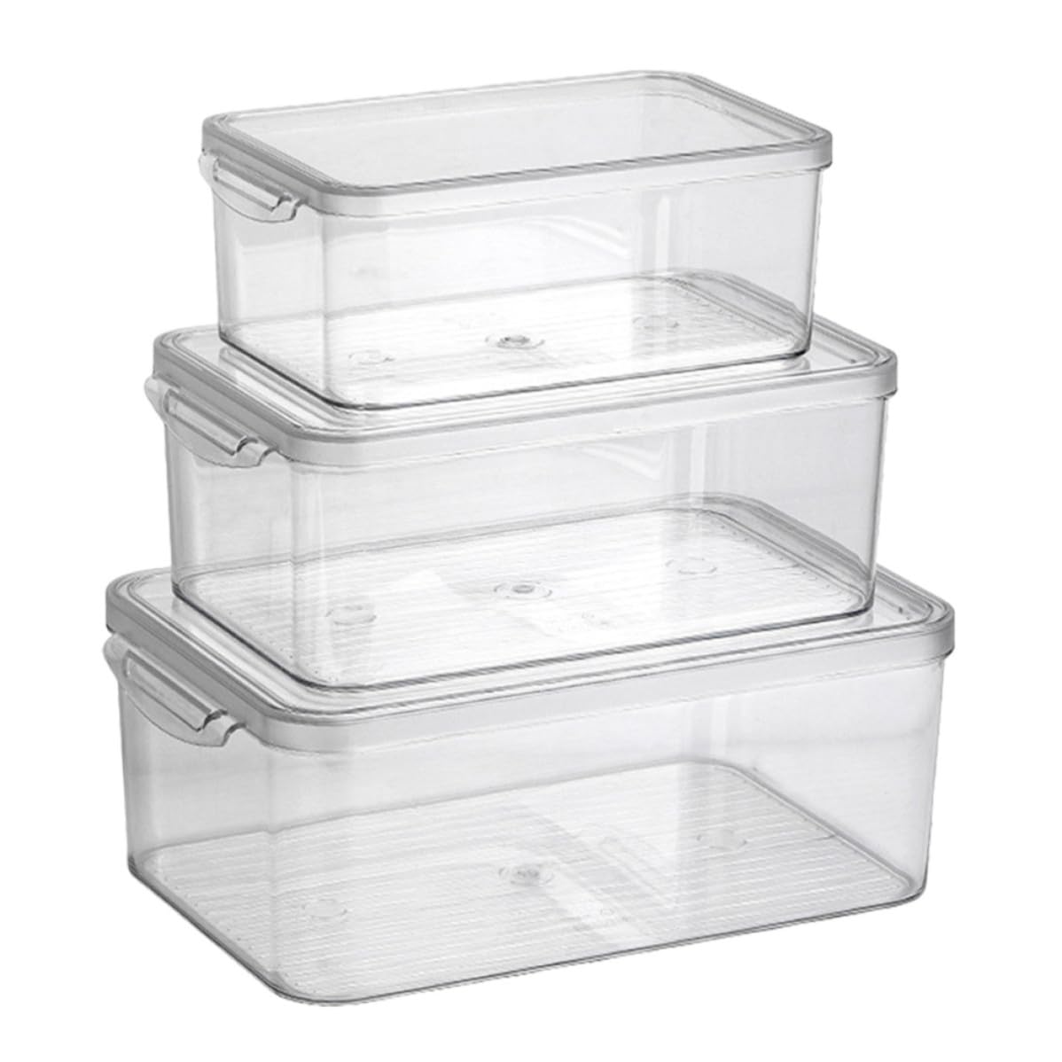 Operitacx Set da 3 Contenitori per Frigorifero in Pet Trasparente, Resistente All'usura, Comodi da Prendere e Conservare, per Frutta e Verdura in Freezer o Cassetto Riutilizzabile