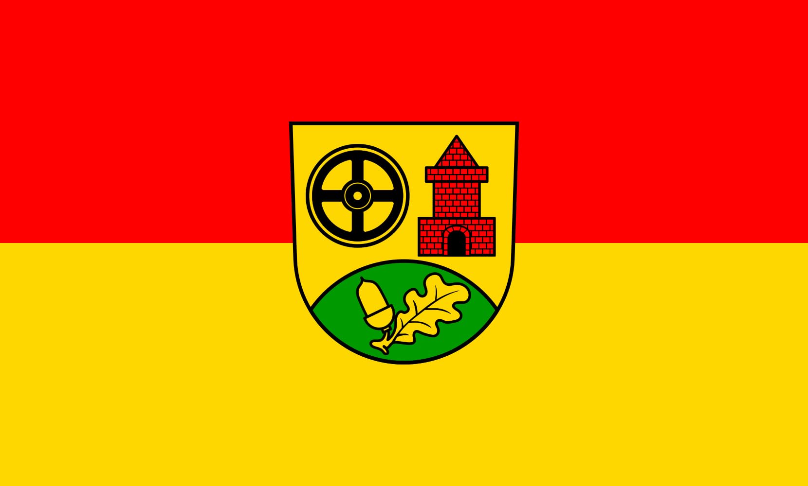 Drapeau Ölbronn-Dürrn grand format horizontal pour décoration de façade extérieure
