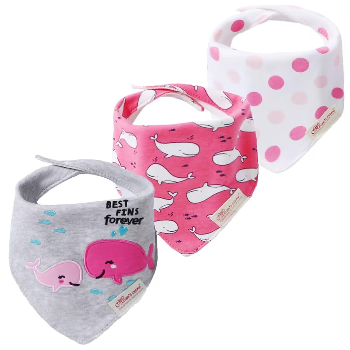 JN&LULU 3 Pack Newborn Baby Bibs Bandana Drool Bibs for Drooling Cotton Baby Gifts