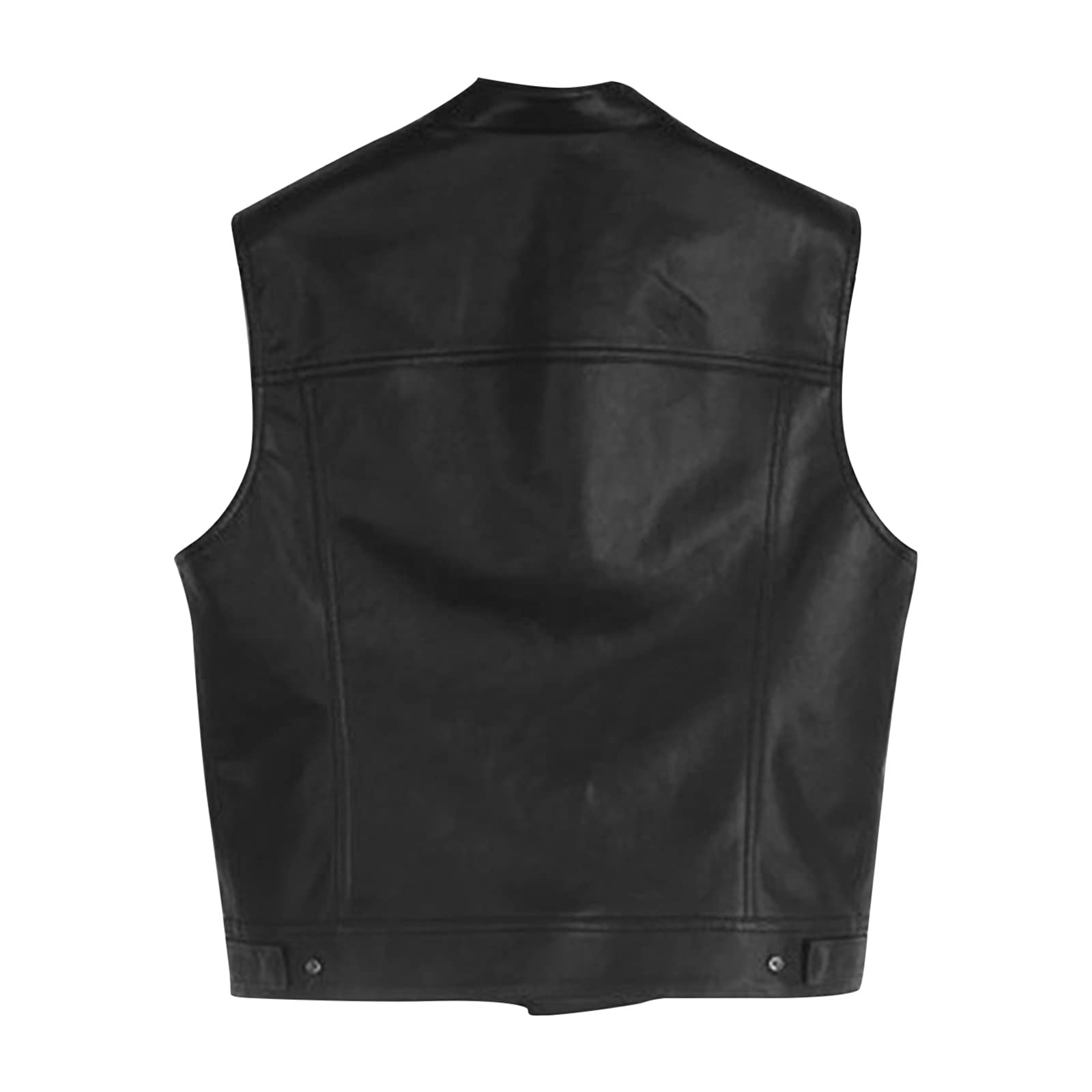 Gilet Pelle Uomo Biker Gilet Smanicato, Gilet da Motociclista in Ecopelle Gilet da Moto in Stile Tattico con Tasche Gilet in Pelle Pu Gilet in Ecopelle Gilet con Cappuccio Uomo per Il Tempo Libero