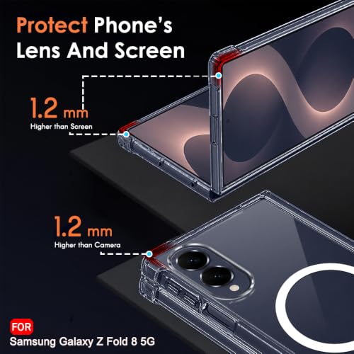 Image of TheGiftKart Crystal Clear Back Cover Case for Samsung Galaxy Z Fold 8 5G Compatible with MagSafe | Shock Proof 360 Protection | Hard Back Cover Case for Samsung Z Fold8 (PC & TPU, Transparent Bumper)