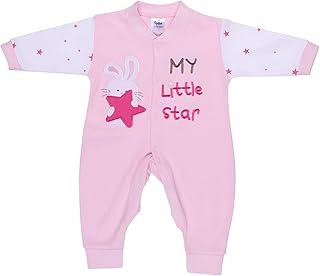 سالوبيت بكباسين بأكمام طويلة ومطرز بعبارة "My Little Star" للأطفال والبنات البيبي من بابيون (قطعة واحدة)