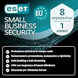 ESET Small Business Security | 8 dispositivi | 1 anno | Antivirus, Safe Banking, Safe Browsing, Ransomware Remediation, VPN, Secure Data, Safe server | Chiave di attivazione via e-mail