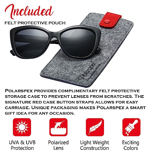 PolarSpex Polarized Cat Eye Sunglasses for Women – Oversized UV400 Celebrity Fashion Sun Glasses for Beach or Driving2