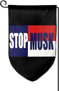 Stop Musk Opposition Double-Sided Flags Vivid Color And Fade-Proof Flag 12.5x18 Inch Canvas Header And Brass Grommets Fun Party Banner Decoration Indoor And Outdoor-E7