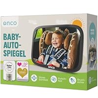 Onco 360° Baby Autospiegel - 2025 Vergleichssieger, 100% bruchsicher & rutschfest, 2024 & 2023 preisgekrönt, klares Sichtfeld, Spiegel Auto Baby Rückbank (17,5 x 24,5 cm)