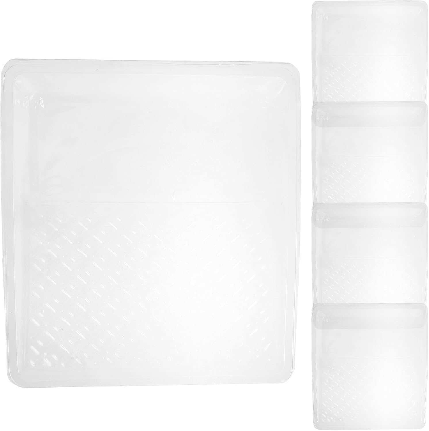 Housoutil 5pcs Paint Tray Liners PVC Disposable Plastic Liner for Paint Roller Tray Home Wall Painting Supplies 10-inch