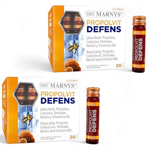 Propolvit Defens - Pack Ahorro 2 x 20 Viales x 10ml - Con Jalea Real, Calostro, Reishi, Shiitake, Propóleo y Vitamina B6 - Contribuye al Sistema Inmune