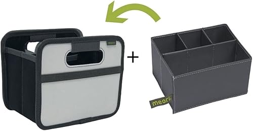 Miniatura 2 de meori Mini caja de almacenamiento + accesorio de inserción divisoria, contenedor organizador plegable, cubo de almacenamiento de tela, caja de