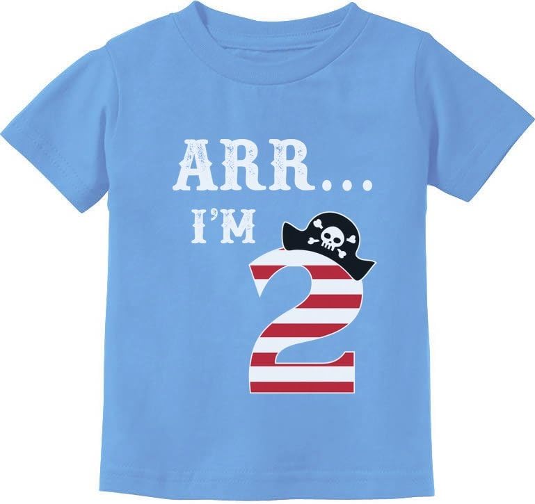 Tstars Arr I'm 2 Pirate Birthday Party Gift Two Year Old Toddler/Infant Kids T-Shirt