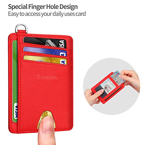 Image of Slim Minimalist Front Pocket Wallet, RFID Blocking Credit Card Holder Wallet with Detachable D-Shackle for Men Women