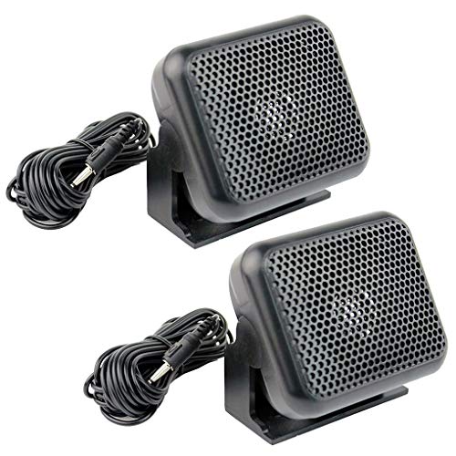 Vkospy 2pcs Car CB Radios External Speaker Loudspeaker with 3.5mm speaker CB radios speaker Interface 3 Meters Cable Max 3W