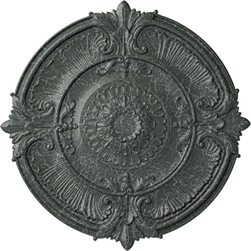 Ekena Millwork CM53ATAGC Attica Acanthus Leaf Ceiling Medallion, 53 1/2"OD x 3 1/2"P (Fits Canopies up to 4 5/8"), Hand-Painted Athenian Green Crackle
