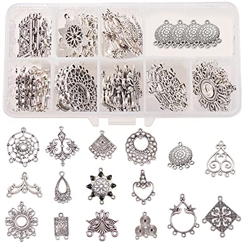 60 Perles D'entretoise Style Argent Tibétain - Forme Pépites, 5x12 Mm, Pour Fabrication Bijoux