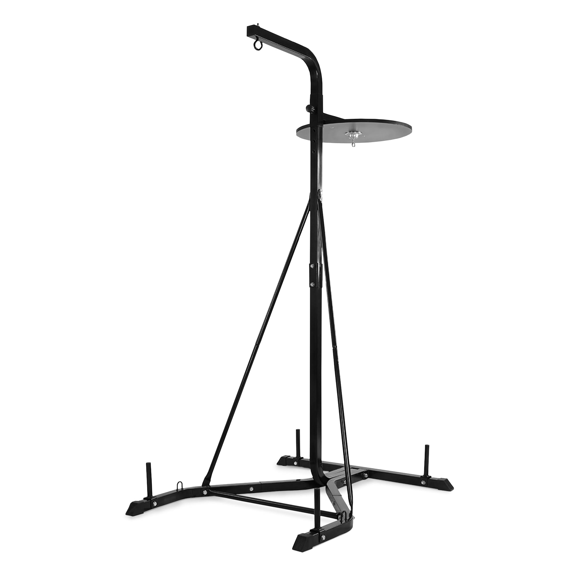 Free Standing Boxing Stand - for Punching Bags and Speed Balls, Height Adjustable (4 Levels), with Weight Pegs - Boxing Station, Platform, Frame