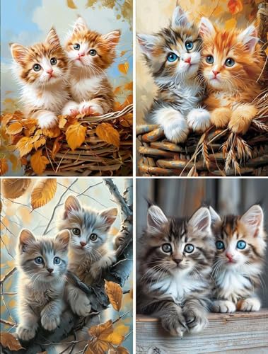 Peinture diamant 5D chats 80x105cm pour sublimer votre décoration murale salon