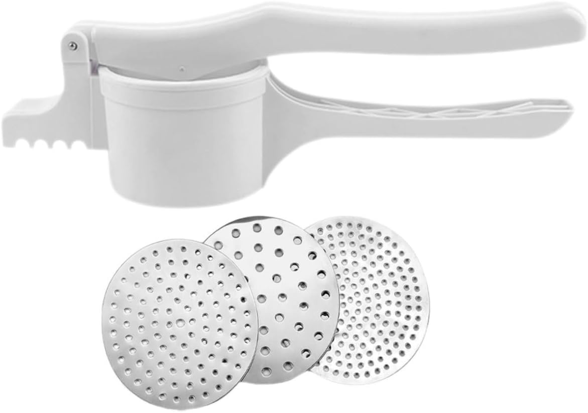 FUOYLOO Manual Potato Masher Kitchen Tool with Comfortable Handle Crusher for Puree Vegetables and Fruits Like Pumpkin Carrot Potato Home and Restaurant Use