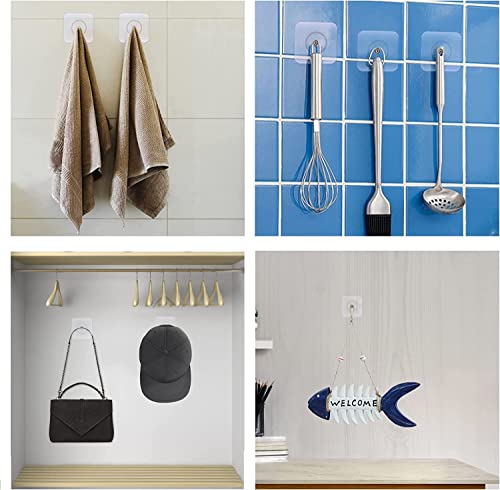 Image of Maxxic Labaratories (30 pcs) Self Adhesive Wall Hooks Heavy Duty for Hanging | Nail Free Sticky Hooks for Wall Heavy Items Without Drilling, Transparent Wall Hanger Hook