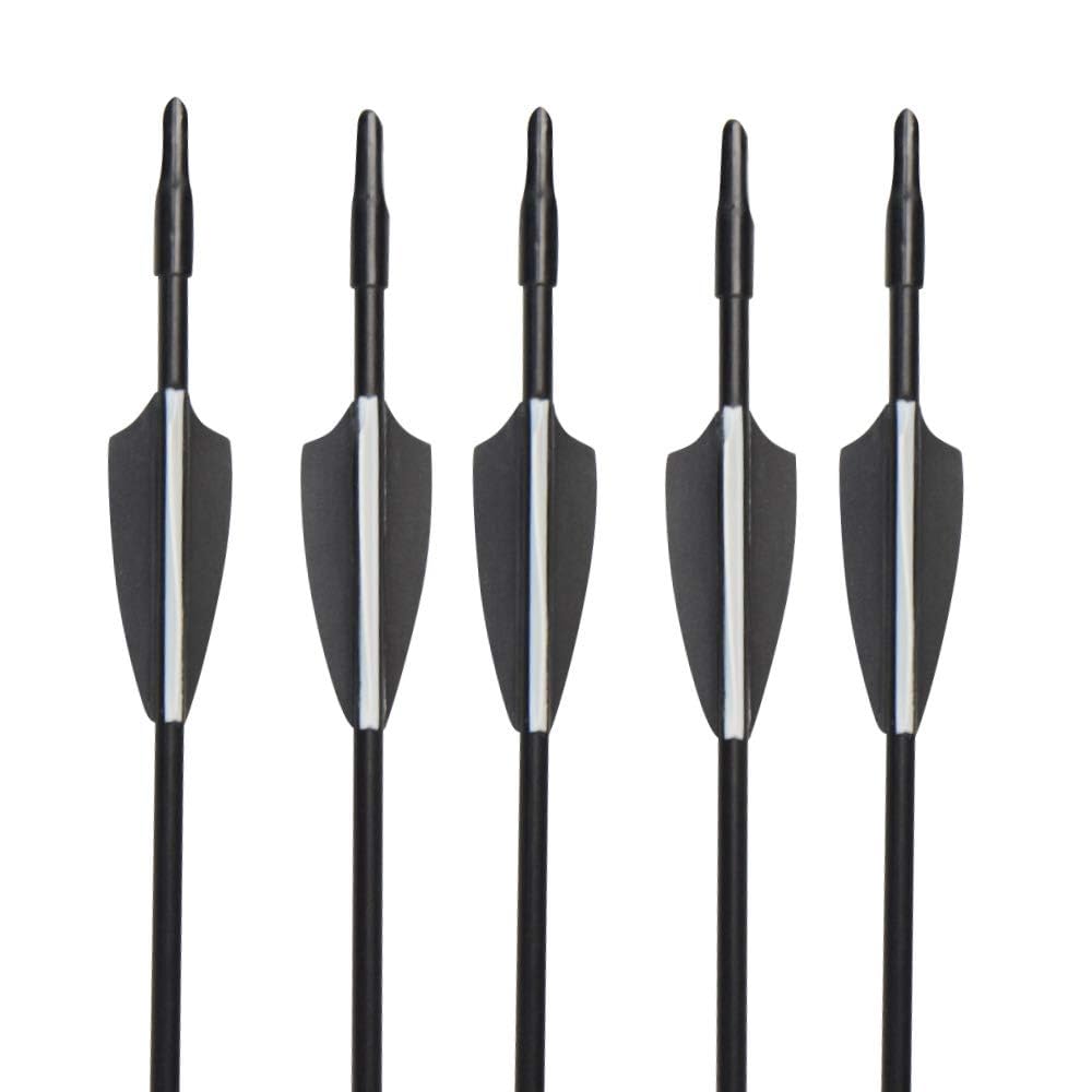 Bogensport Pfeile - 30 Zoll Glasfaser-Pfeile für Recurvebogen Training - Anfänger Pfeilset mit Gummifedern Empfohlen für Bögen bis 35 Pfund 12/24 Stück