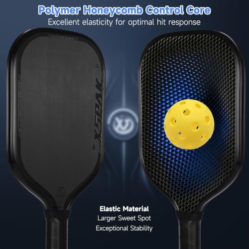 Image of XSPAK PRO Series Thermoformed T700SC Tournament Carbon Fiber Pickleball Paddle, USAPA Certified Honeycomb Core with Comfort Cushion Grip, Dominant Power & Larger Sweet Spot