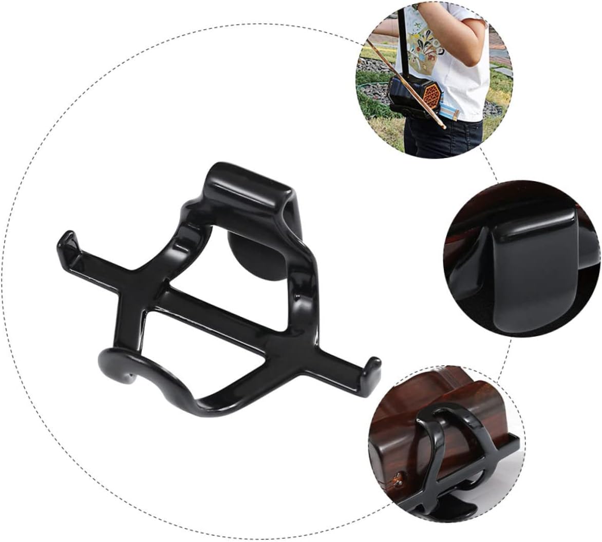 Vaguelly Portable Erhu Waist Support Bracket Adjustable Height Erhu Stand for Performances Sturdy Black Holder Hook