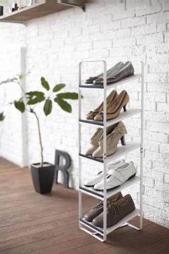 山崎実業 (Yamazaki) シューズラック ホワイト 約W23×D26×H90.5cm タワー tower 靴箱 下駄箱 省スペース 玄関収納 6465