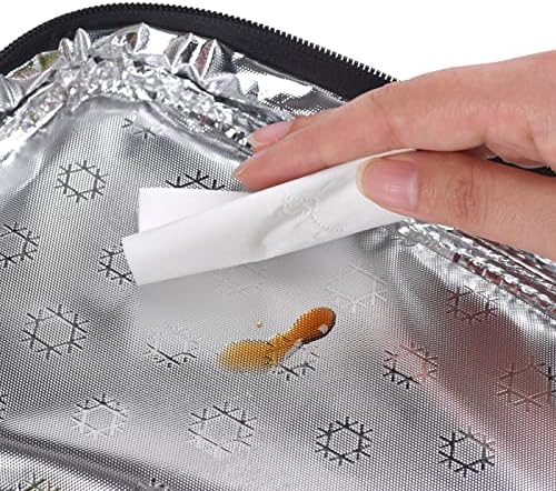 TEAMOOK Small Lunch Bag Insulated Lunch Box Portable Cool Bag Lunch Box Soft Coolers Mini Reusable Thermal Meal Prep Food Containers Embroidered Black