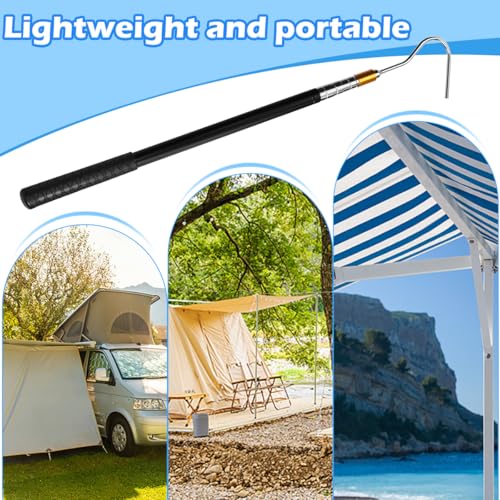 Huucozn Teleskopstange mit Haken Bootshaken Teleskop für Sonnensegel Keder Einziehbares 41 auf 150cm Teleskopstange Stange mit Haken camping Dachboden haken Teleskopstock Ziehhaken für Bodentreppen