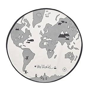STOBOK Aarde Spel Deken Blush Tapijt Matten Voor Baby Om Op Te Kruipen Pasgeboren Speelkleed Kinderkleed Rond Gebiedskleed Wereldkaart Gebiedskleed Vloerkleed Voor Kinderen Peuter