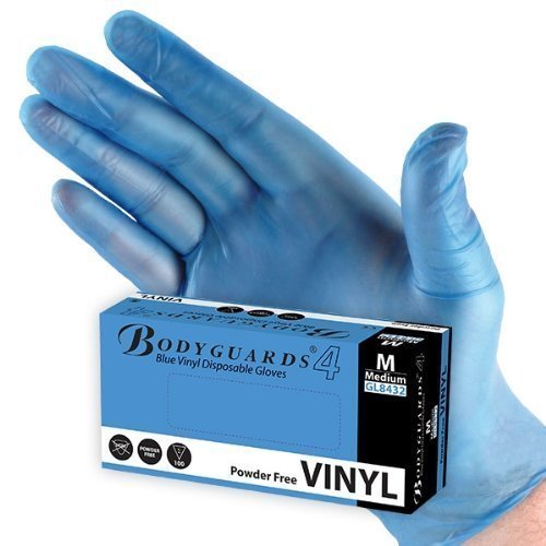 Size Large - 400 Nutouch 4 Best Price Blue Disposable Powder-Free Vinyl Food Preparation Gloves.