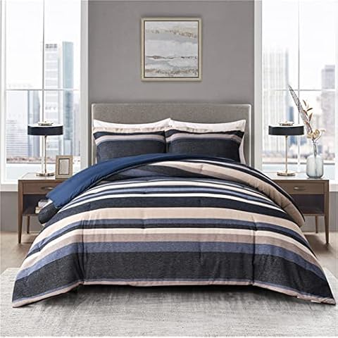 Sunshine Nicole Chenille Jacquard Comforter Set, Jacquard Fabric Face and Brushed Solid Microfiber Reverse, with Light Weight Soft Poly Fill, 3 Pieces Blue, King Cover