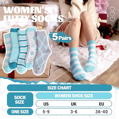 Image of Anlisim Fuzzy Socks for Women, Soft Comfy Cozy Fluffy Thick Winter Warm Fleece Slipper Socks