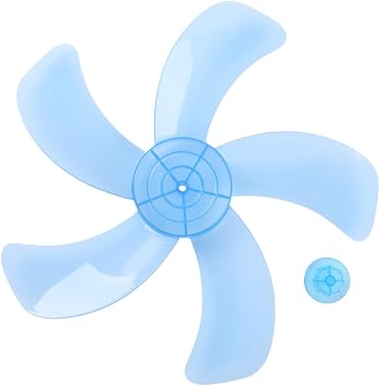 Three/Five Leaves Plastic Fan Blade Replacement for Standing Pedestal Fan with Nut Cover Sky Blue 16 Inch