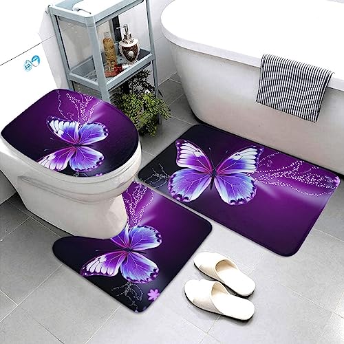 Tapis de bain absorbant en microfibre VACSAX ensemble 3 pièces lavable salle de bain