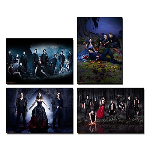 Pentagonwork Vampire Diaries TV Show Posters Set of 4 pcs, 11.7x16.5 A3 Prints TV Series Season, Nina Dobrev Joseph Morgan, 058-S03