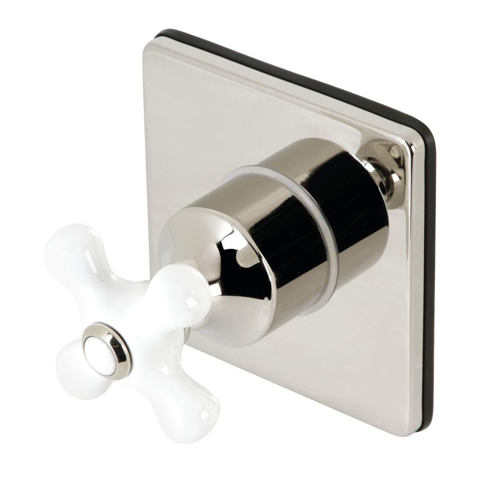 Kingston Brass KS3046PX Válvula desviadora de tres vías con kit de molduras, níquel pulido