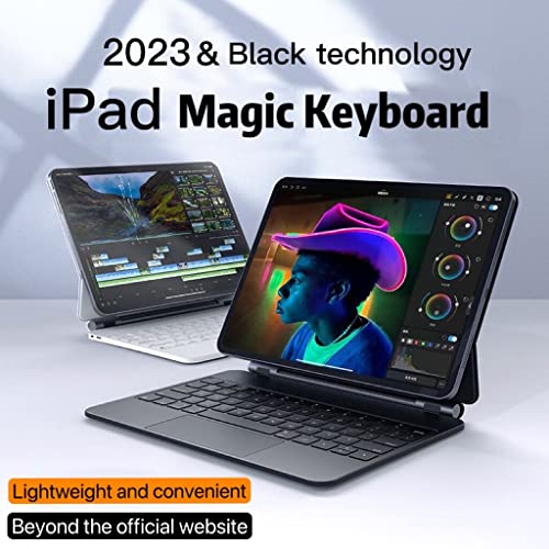 SZAMBIT Portátil Capa com Retroiluminadas Teclado, Capa para Teclado Compatível com iPad,Capa Magnét