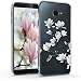 Produktbild kwmobile Hülle kompatibel mit Samsung Galaxy J4+ / J4 Plus DUOS - Handyhülle - Handy Case Magnolien Taupe Weiß Dunkelgrau