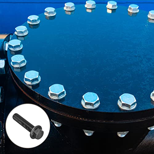 Image of METALLIXITY Flanged Hex Head Bolts (M14x60mm) 2pcs, Hexagon Serrated Flange Bolt Fully Thread Screw - for House Construction Hardware Fasteners