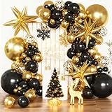 KARLURE Black and Gold Balloon Arch Kit, Black and Gold Party Decorations for Birthday Bachelorette Retirement Office Christmas 2026 New Years Eve Graduation Anniversary Party Decorations