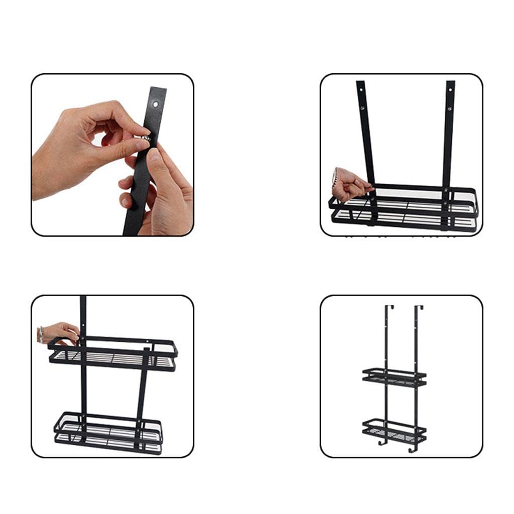 Yajuyi Organizer Doccia Mensola Portaoggetti Porta Accessori Porta Shampoo Design Antiruggine Materiale Acciaio Inox Adatto per Bagno Cucina, 2 Strati