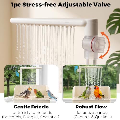 Image of Automatic Parakeet Bird Bath with Pump & Control Valve for Tame Birds