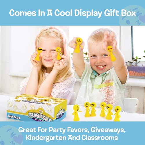 Image of IPIDIPI TOYS Jumpeez Rocket Poppers - 24-Pack Spring Launcher Toys for Kids - Birthday Party Favors, Goodie Bag Stuffers, Classroom Prizes for Boys & Girls