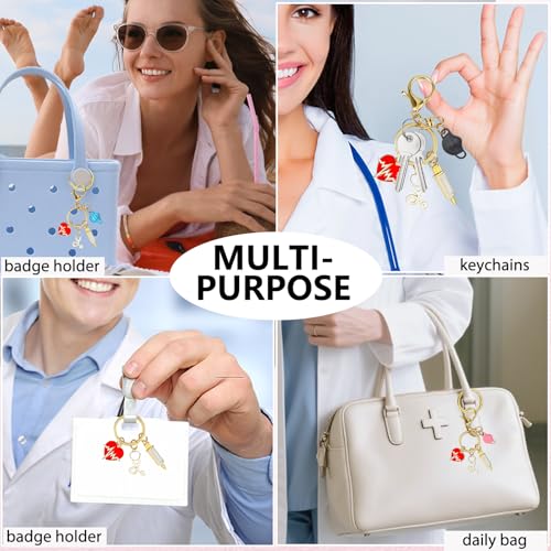 Nurses Gifts for Women, Keychain Nurse Charms Essentials Accessories for Tote Bag/Purse, Nurses Week/Day Graduation Gifts, LPN RN Nurse Appreciation Gift for Future Medical Practitioner, Thanks Card — view 2